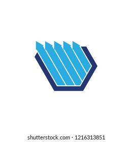 colorful arrows up hexagonal chart design logo vector