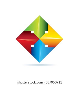 Colorful Arrows Icon Logo Elements