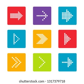 colorful arrows icons set Isolated on white background. vector illustration.