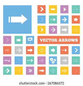 Colorful arrows icons set. Vector illustration.