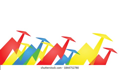 Colorful arrows increase. vector illustration