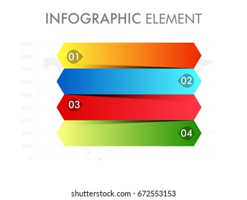 Colorful arrows infographic element on graph paper background for Business.