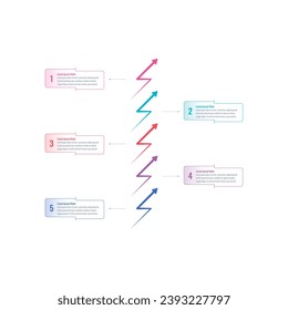 colorful arrows infographic template. magazine, internet, web, magazine, annual report information template. infographic template for business, education world. five steps infographic template