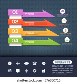 Colorful Arrows Infographics, Vector Elements Numbers Banner Design