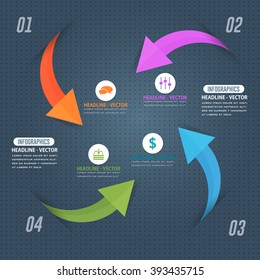Colorful Arrows, Infographics Web Elements Numbers Banner Design