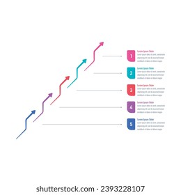 colorful arrows informational template. five options infographic template. annual report, web, education, internet, magazine infographic template