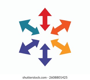 Colorful Arrows Intertwined in a Geometric Design
