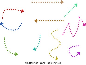 Colorful arrows on white background.