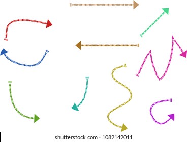 Colorful arrows on white background.