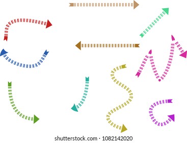 Colorful arrows on white background.