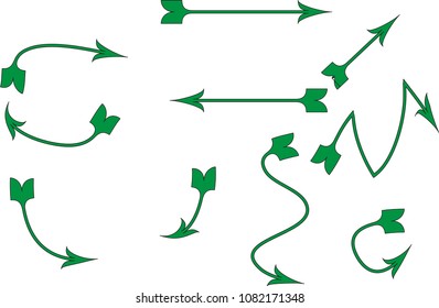 Colorful arrows on white background.