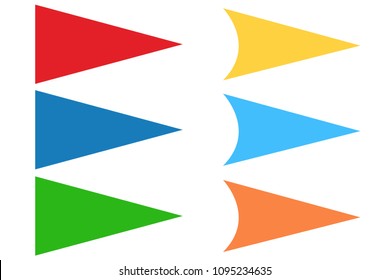 Colorful arrows on white background.