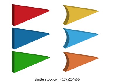 Colorful arrows on white background.