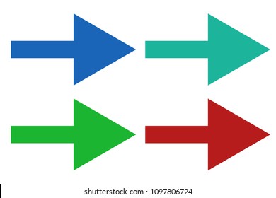 Colorful arrows on white background.