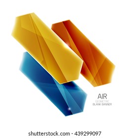 Colorful arrows on white. Blank geometric abstract background. Vector illustration