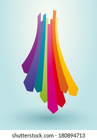 colorful arrows pointing down