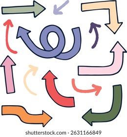 Colorful arrows pointing various directions