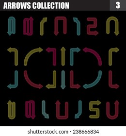 colorful arrows round collection. vector illustration.