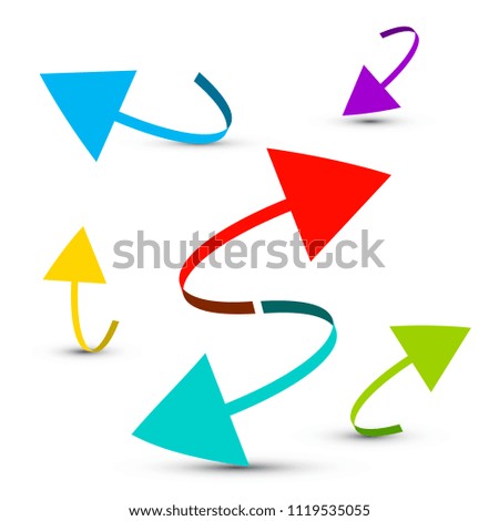 Colorful Arrows Set Islated on White Background - Vector