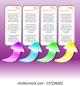 Colorful arrows set and speech bubble