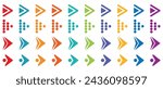 Colorful arrows set vector illustration. Bullet points arrow collection. Vector illustration.