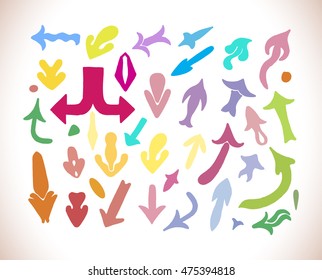 Colorful arrows set. Vector infographic elements. Arrow icons