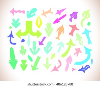  Colorful arrows set. Vector infographic elements. Arrow icons