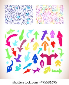 Colorful arrows set. Vector infographic elements. Arrow icons