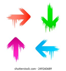 Colorful Arrows signs. Design elements. Template for your cover, album or art works