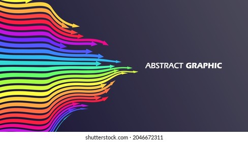 Colorful arrows that extend in a wavy shape, growth meaning.
