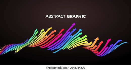 Colorful arrows that extend in a wavy shape, growth meaning.