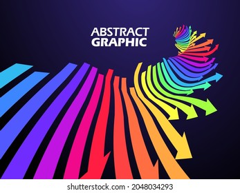 Las flechas coloridas se extienden en forma ondulada, lo que significa crecimiento.