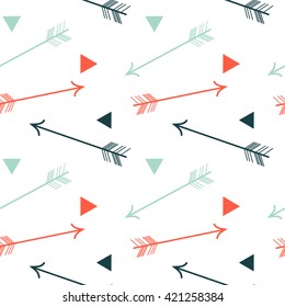 colorful arrows and triangles seamless vector pattern background illustration