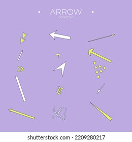 Colorful arrows. Arrows vector collection. Abstract minimalistic patterns. For website design. Arrows Isolated