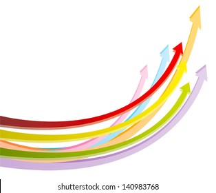 Colorful arrows in white background, create by vector 