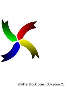 Colorful arrows, white background for your text and logo

