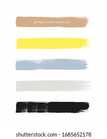 Trazos de textura de pincel de arte colorido conjunto de fondo vectorial aislado. Coloridos trazos.