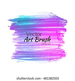 Colorful art Brush strokes. Vector grunge brushes. Paint smear strokes on a white background.