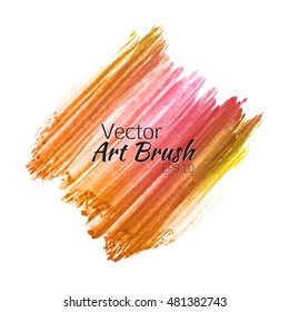 Colorful art Brush strokes. Vector grunge brushes. Paint smear strokes on a white background.