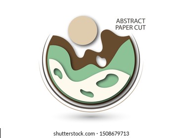 Colorful art of carving, an element of the environment and ecology. Colored creative waves abstract background. Design layout for business presentations, flyers, posters and invitations. Vector 