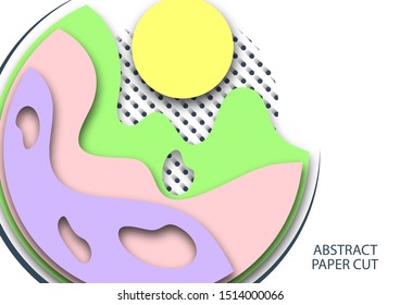 Colorful art of carving, an element of the environment and ecology. Colored creative waves abstract background. Design layout for business presentations, flyers, posters and invitations. Vector 