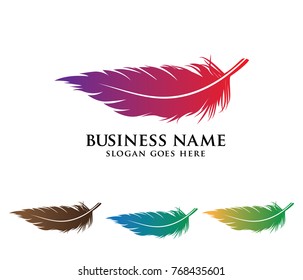 colorful art detailed feather logo