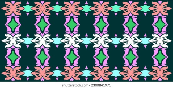 Colorful art pattern with interconnected motifs for decoration