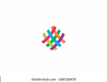 Plantilla de diseño de logotipo vectorial de arte colorido. Gráfico gráfico de ilustraciones vectvectoriales de artesanía