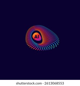 Colorful artificial intelligence symbol. Vector.