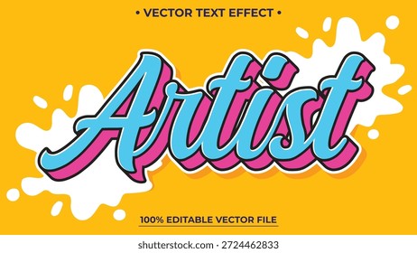 Efecto de texto de Vector editable Splash Artista colorido