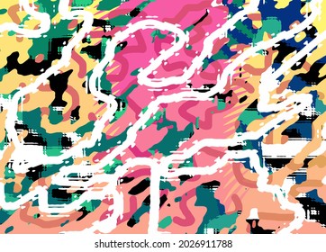 Patrón colorido artístico y abstracto