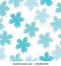 Colorful Artistic Ditsy Allover Graphic Floral Vector Seamless Pattern.  flower daisy in pastel color