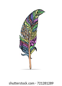Colorful artistic feather