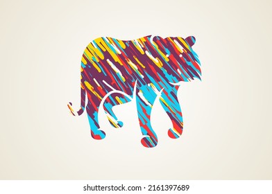 Colorful Artistic Tiger Big Cat Logo Design